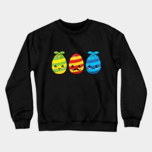 Kawaii Easter Eggs with Ribbons Crewneck Sweatshirt